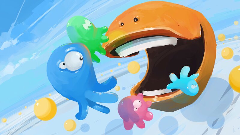 Colorful Creatures in a Mouth