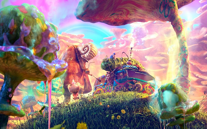 Colorful Creatures in Fantasy Landscape — Pink