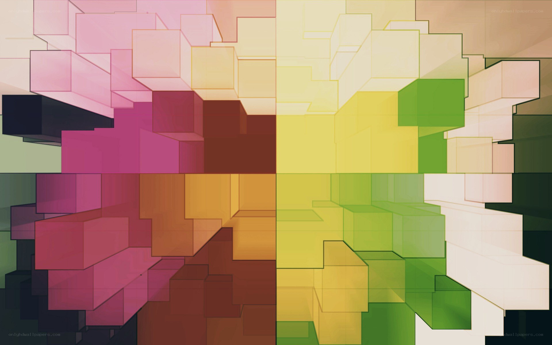 Colorful cube abstract art