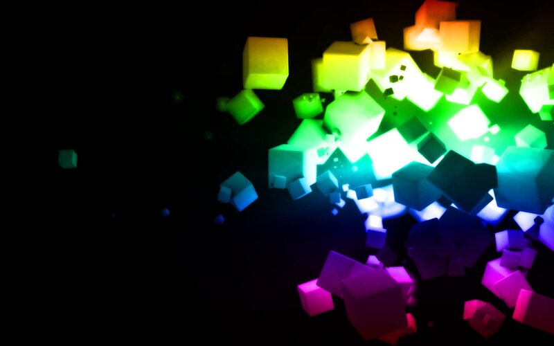 Colorful cube explosion