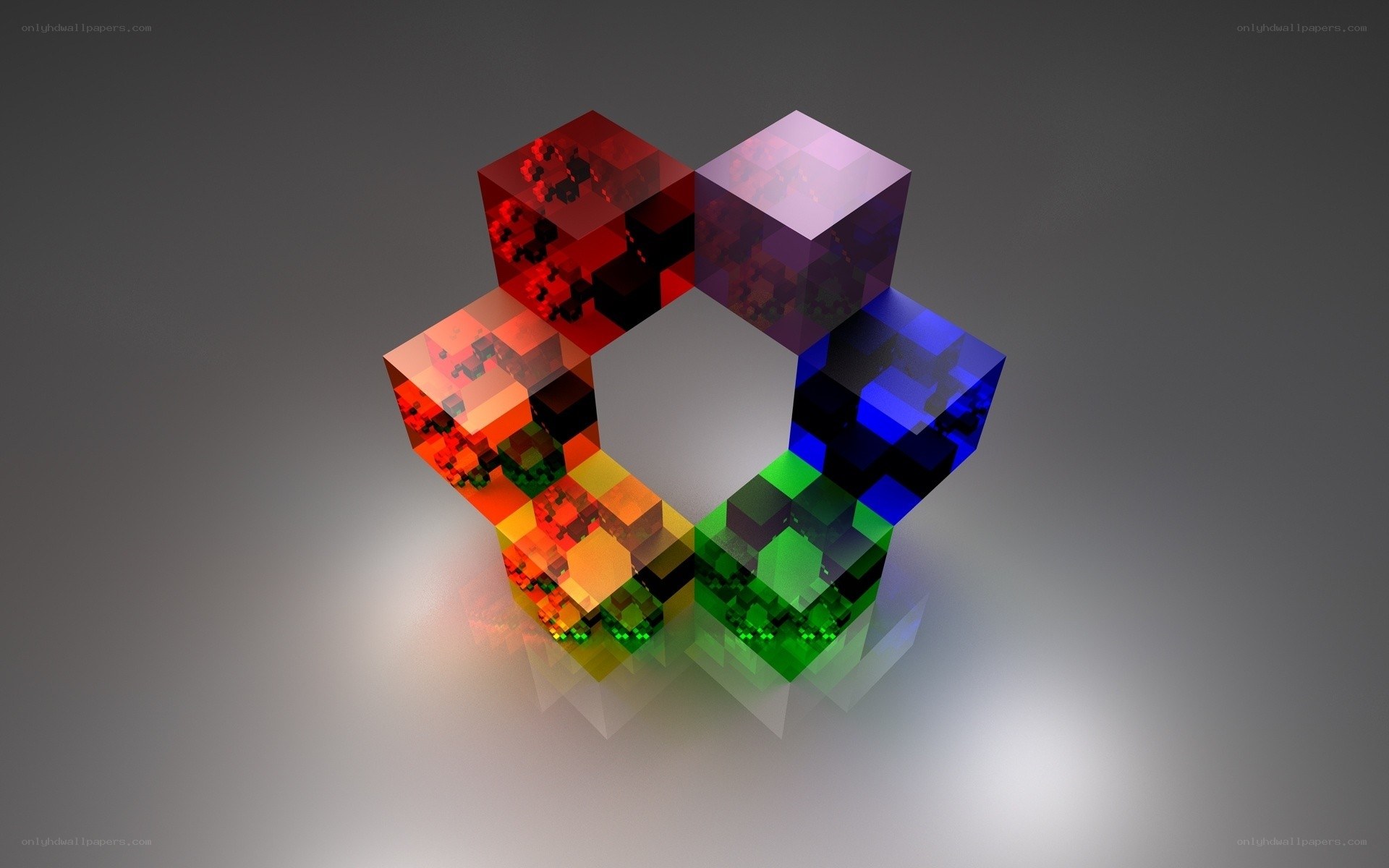 colorful cube fractal structure