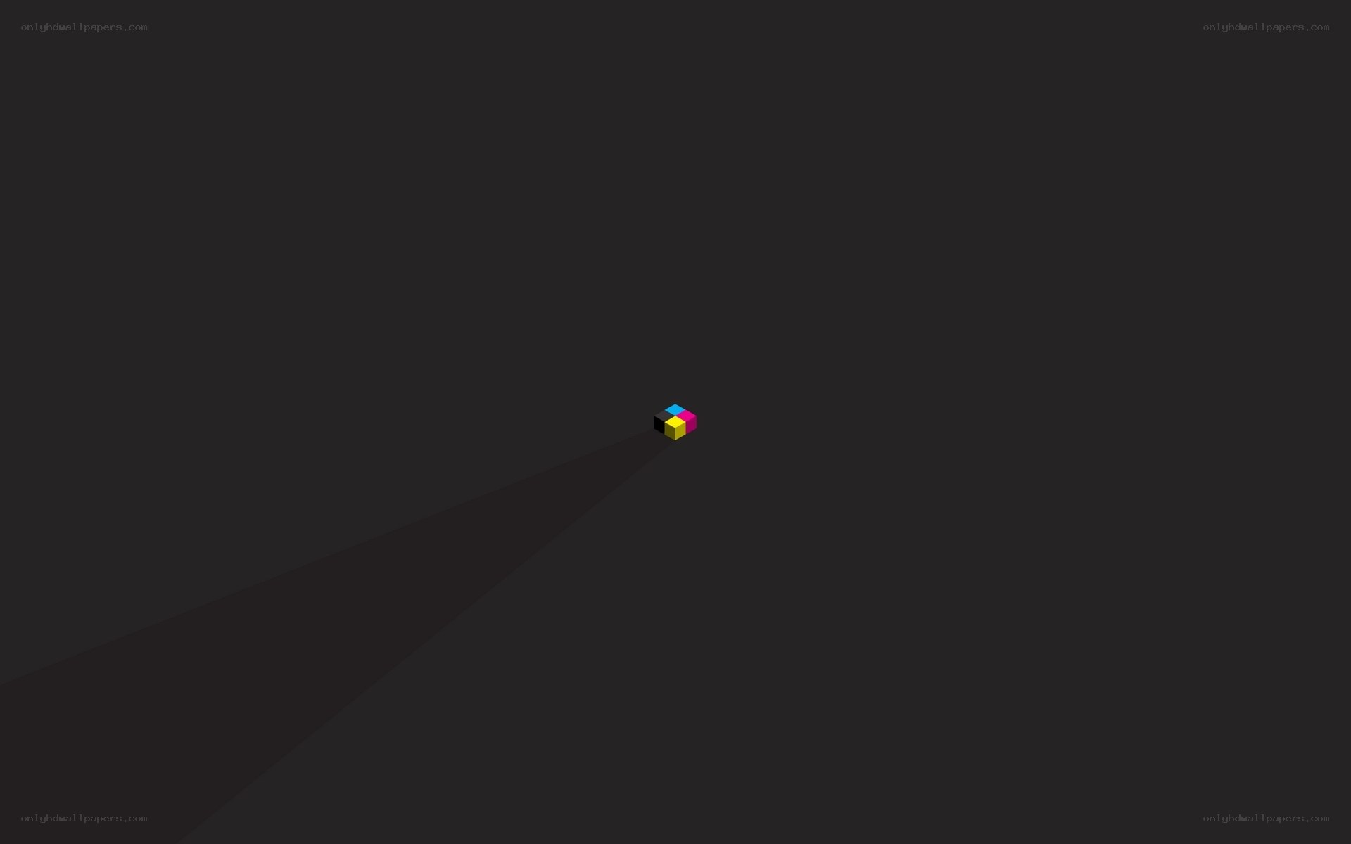 colorful cube in darkness
