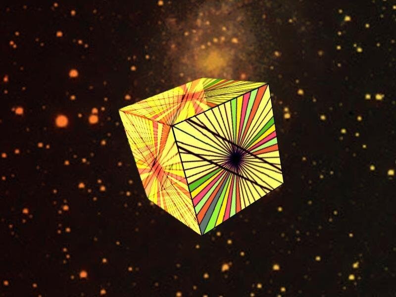 colorful cube in space