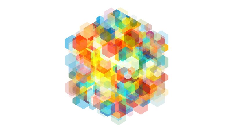 Colorful Cube of Hexagons