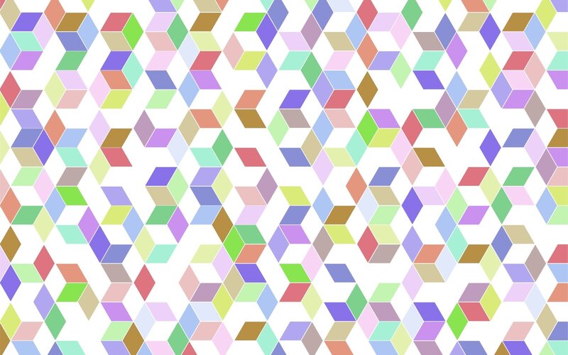 Colorful Cube Pattern — White