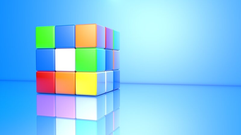 Colorful Cube Puzzle — Blue