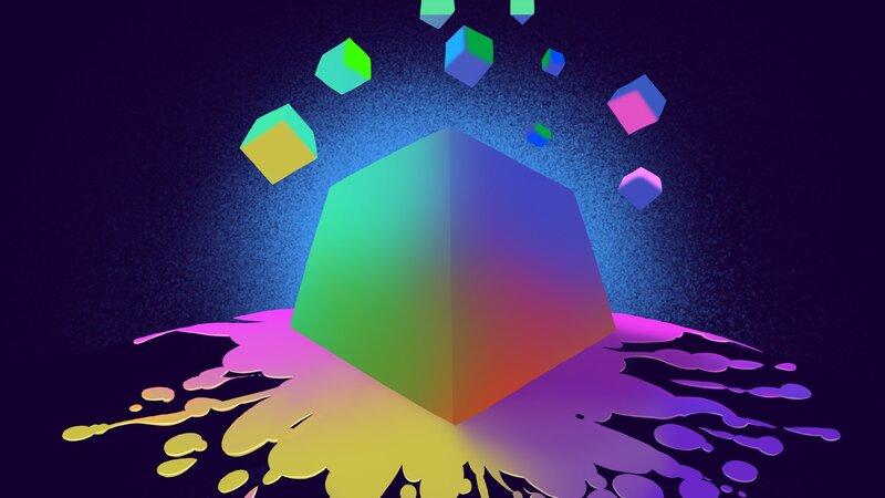 Colorful Cube Splashing