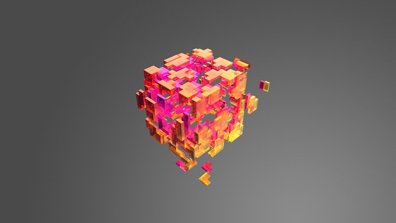 Colorful Cube Structure — Pink