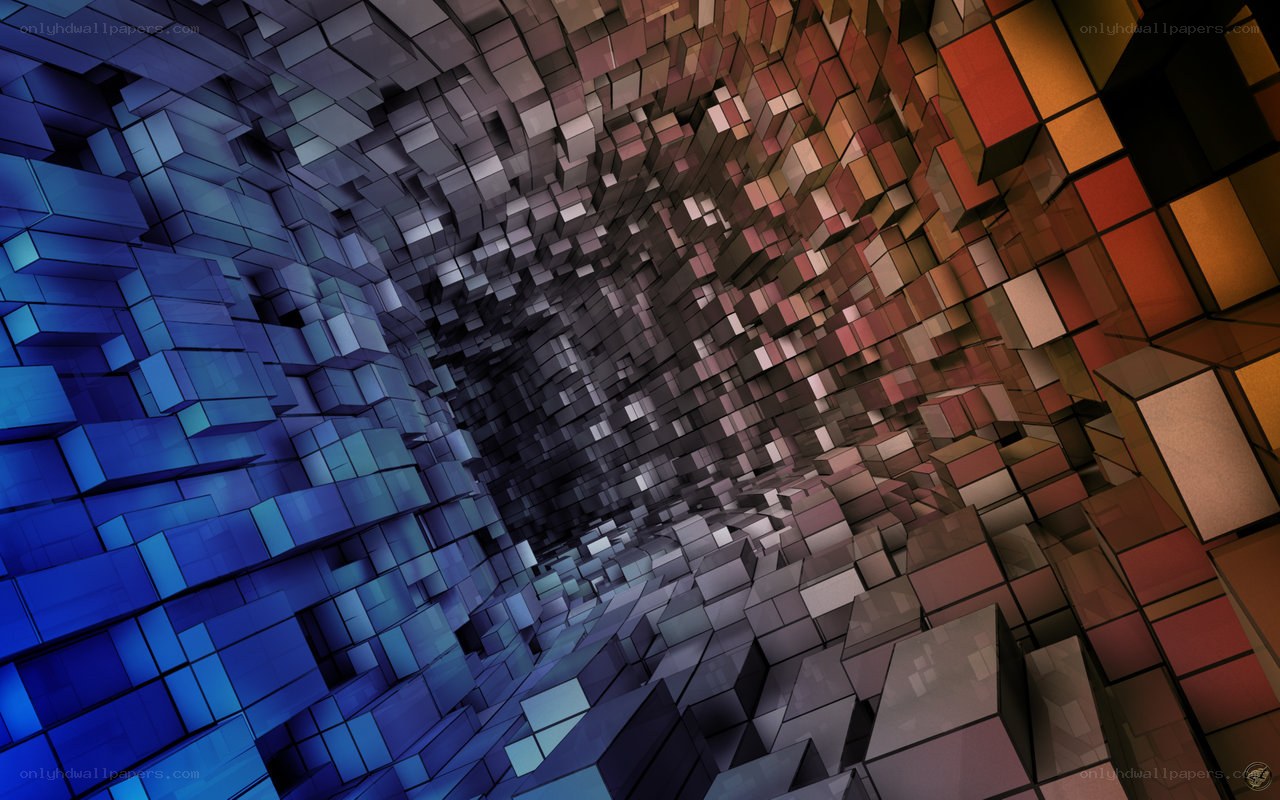 colorful cube tunnel