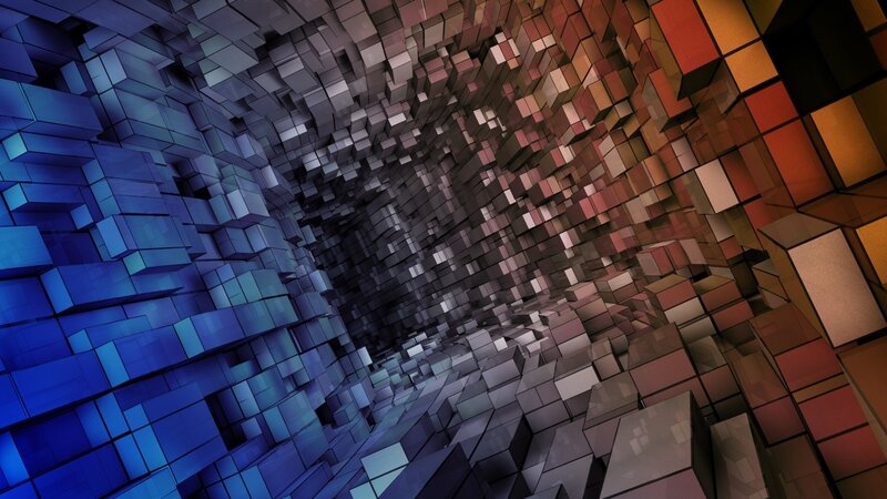 colorful cube tunnel