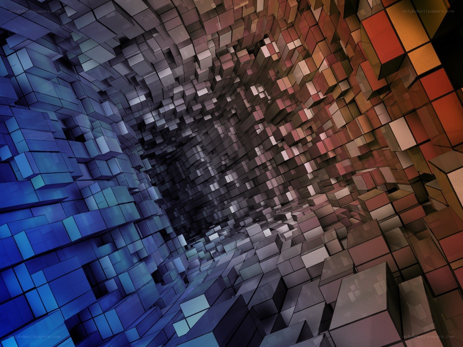 Colorful cube tunnel