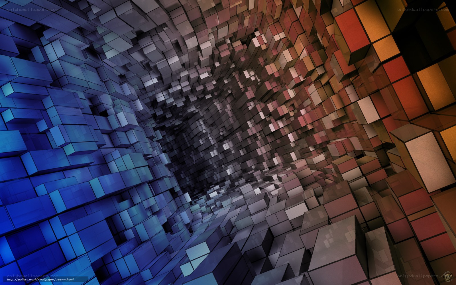 Colorful cube tunnel
