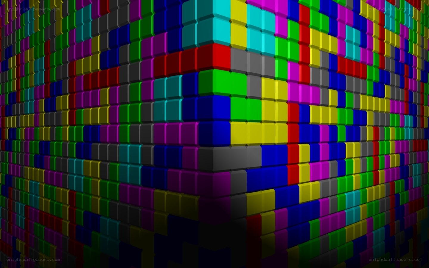 Colorful cube wall pattern