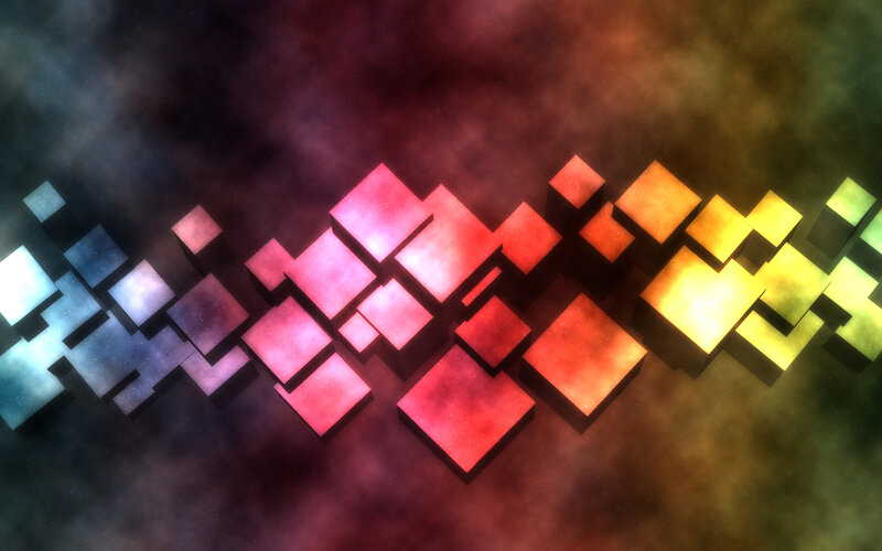 colorful cube wave pattern