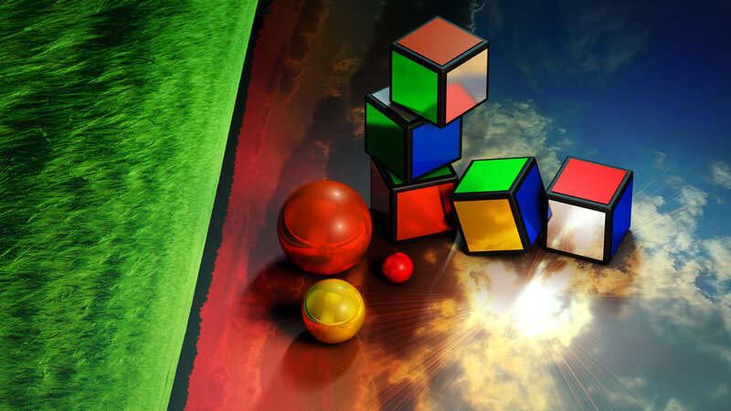 Colorful Cubes and Spheres — Green