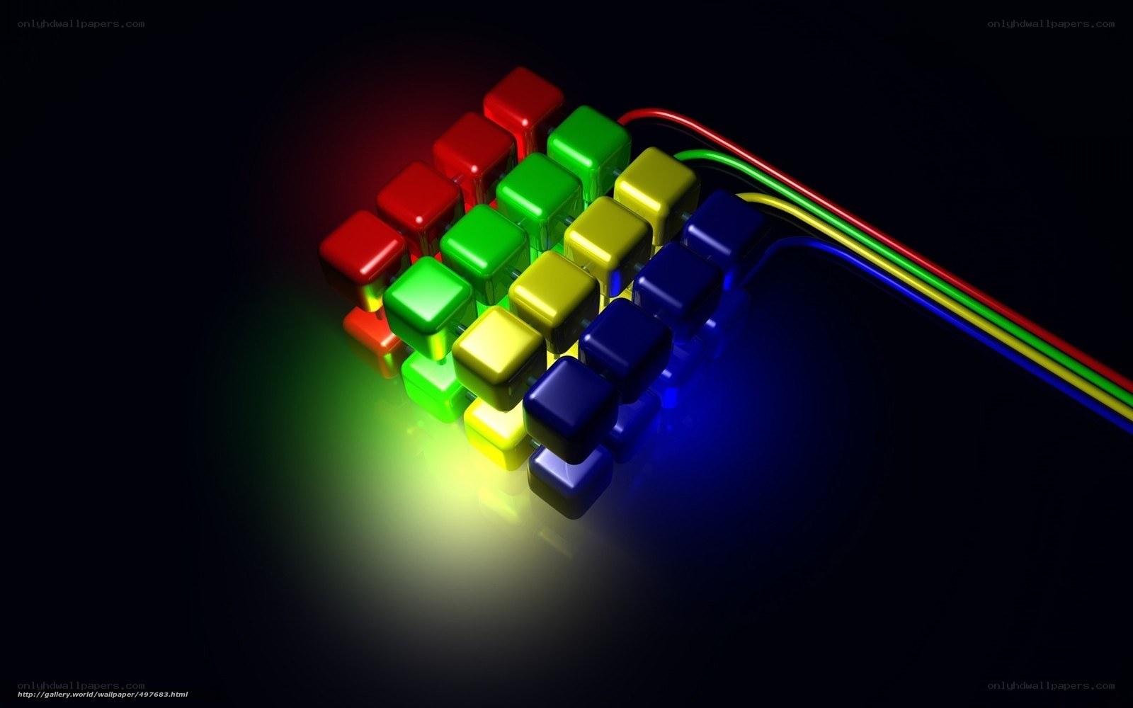 Colorful cubes and wires