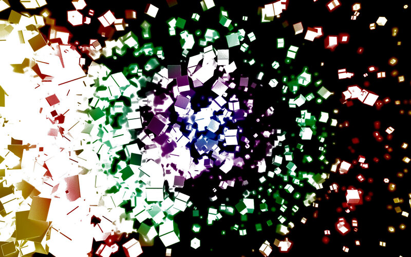 Colorful Cubes Exploding
