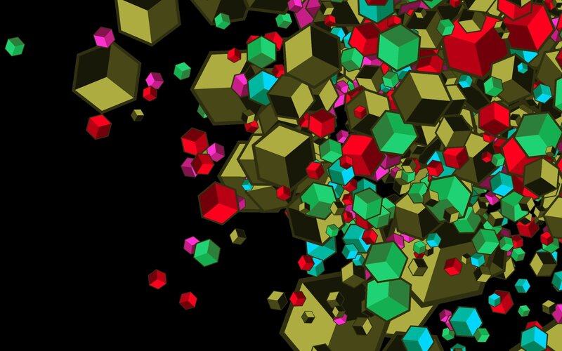 Colorful cubes explosion
