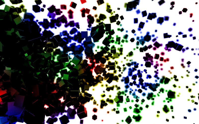 Colorful Cubes Explosion — Black