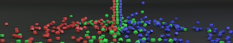 Colorful Cubes Falling — Red, Dynamic