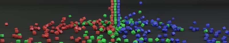 Colorful Cubes Falling — Red