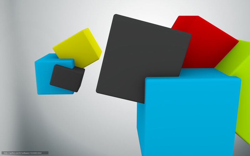 Colorful Cubes Floating
