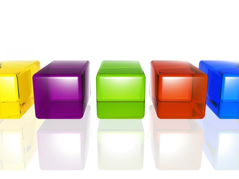 colorful cubes in a row