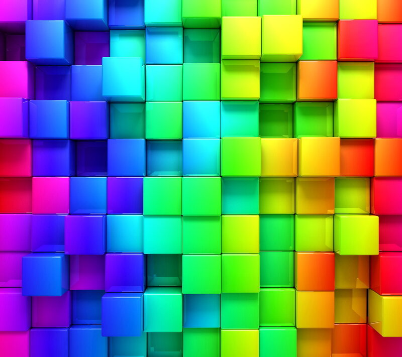 Colorful Cubes in Grid — Green, Vibrant