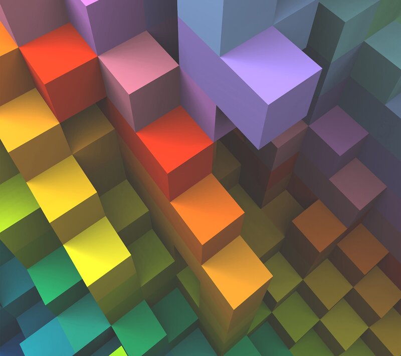Colorful Cubes in Grid — Purple
