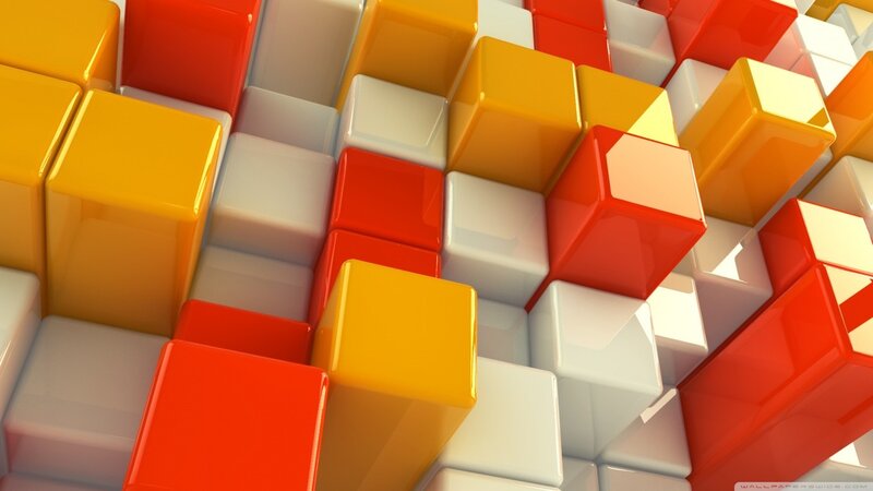Colorful Cubes in Grid — Red, Vibrant