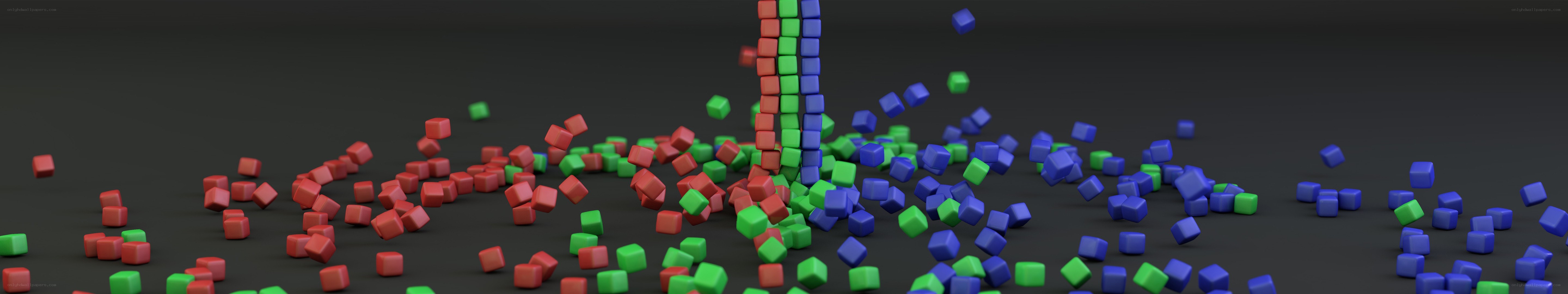 Colorful cubes in motion