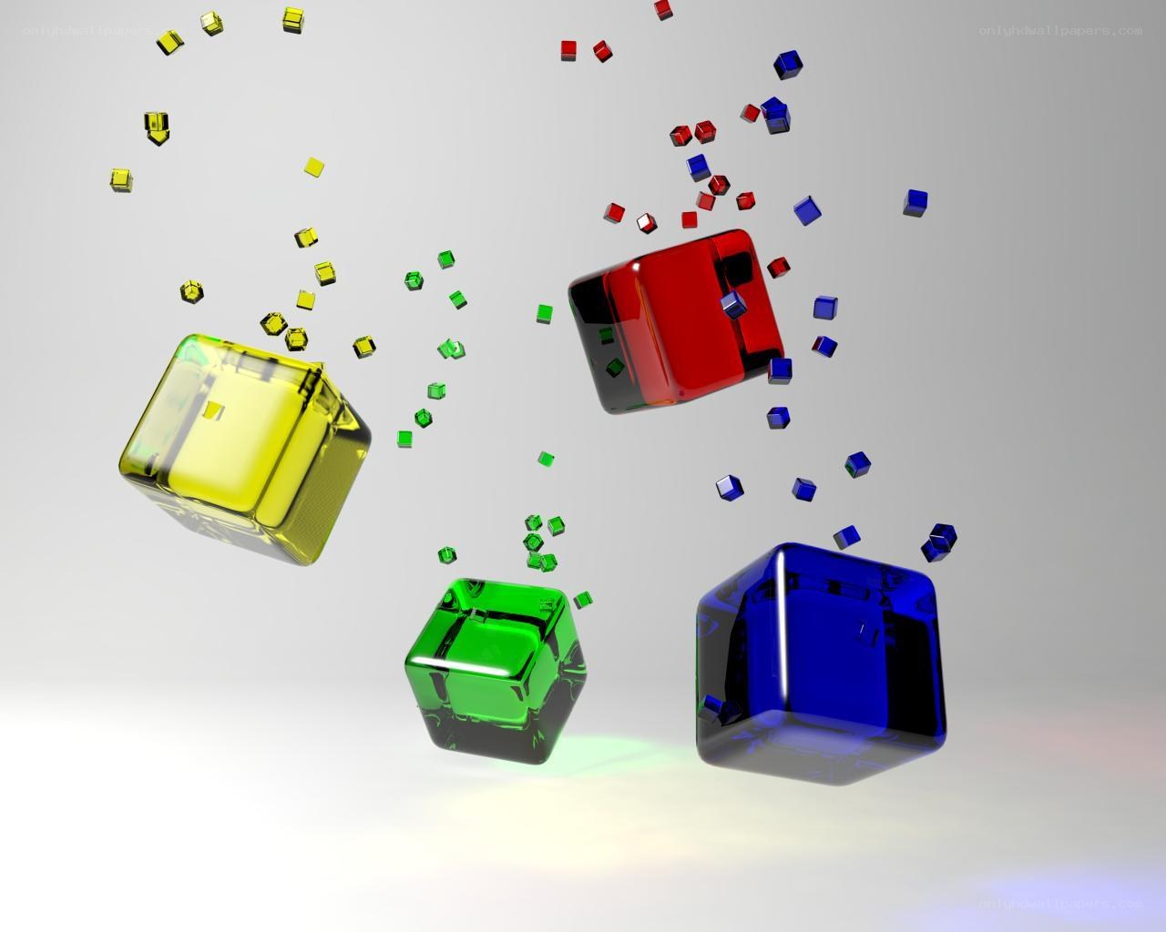 Colorful cubes in motion