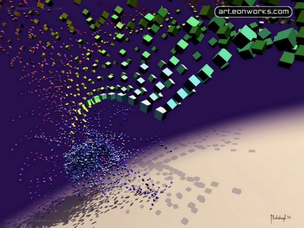 Colorful cubes in motion