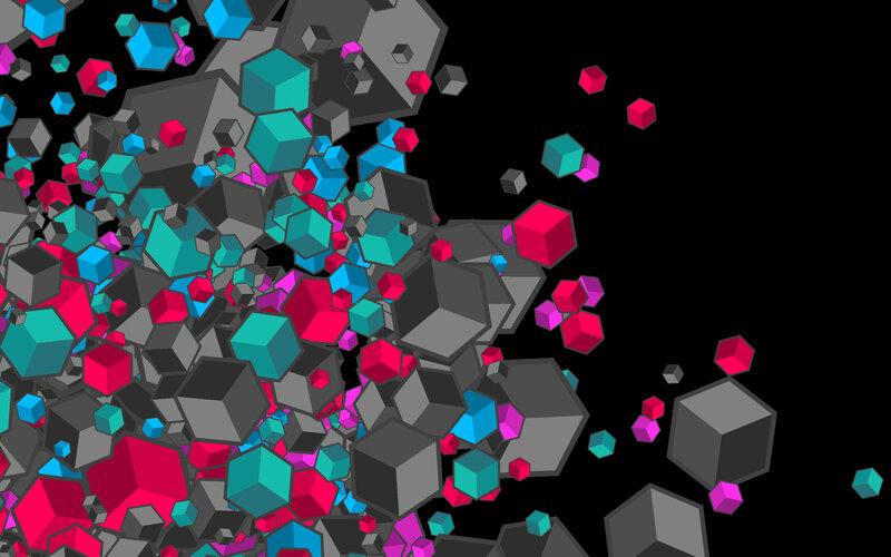 Colorful Cubes in Motion — Gray, Dynamic