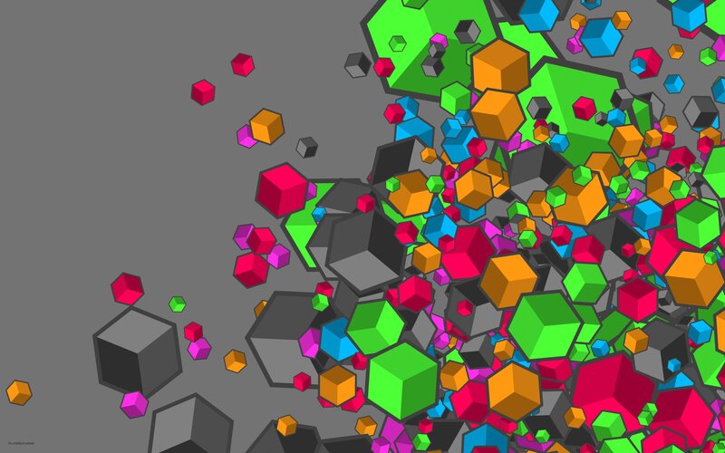 Colorful Cubes in Motion — Gray