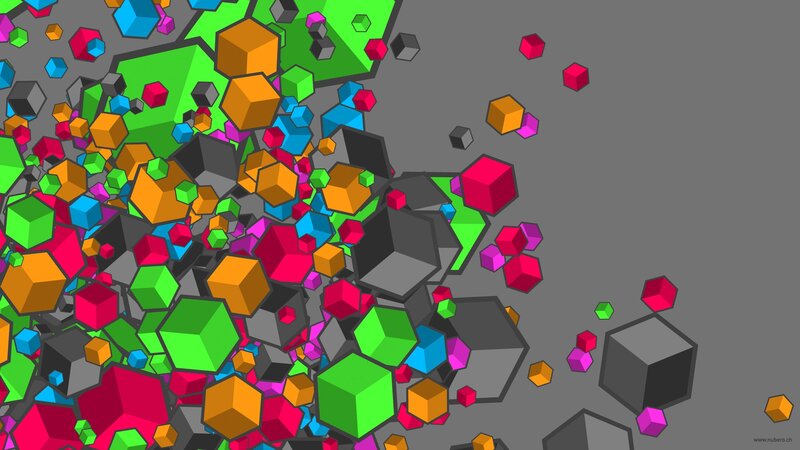 Colorful Cubes in Motion — Green, Chaotic