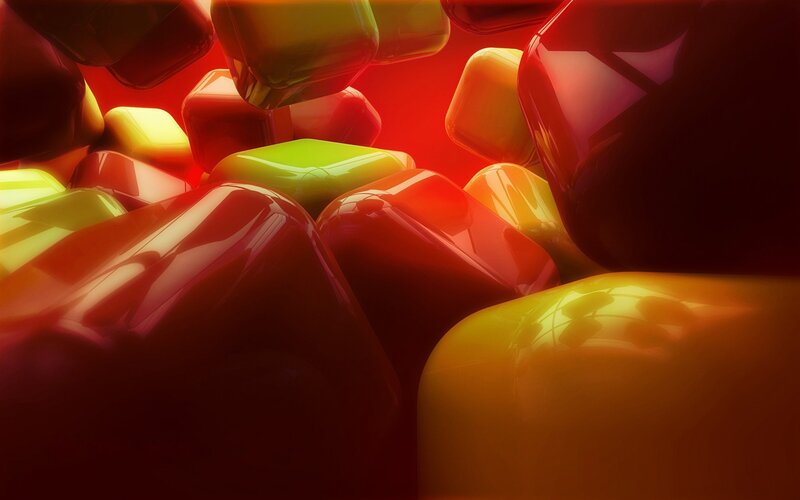 Colorful Cubes in Motion — Red