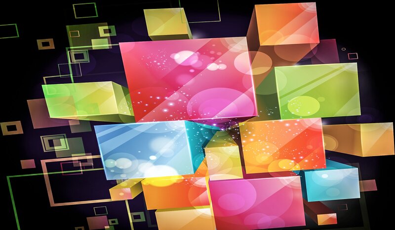 Colorful Cubes in Space — Pink
