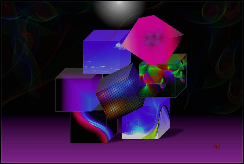 Colorful Cubes in Space — Purple