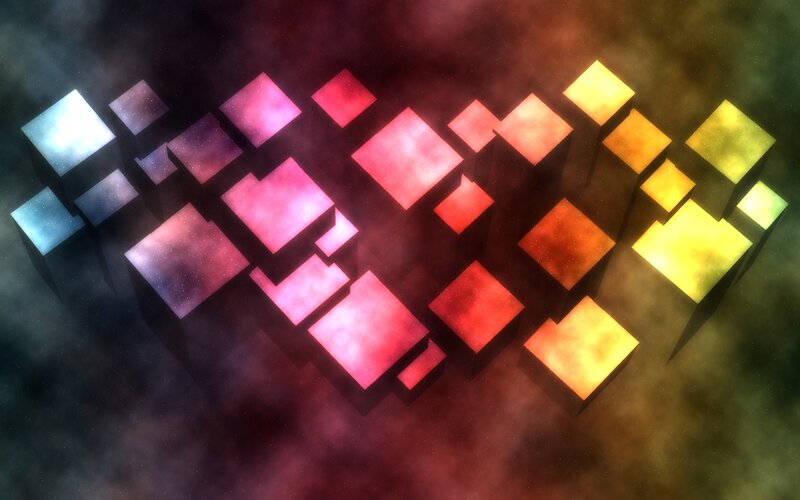 Colorful cubes in space