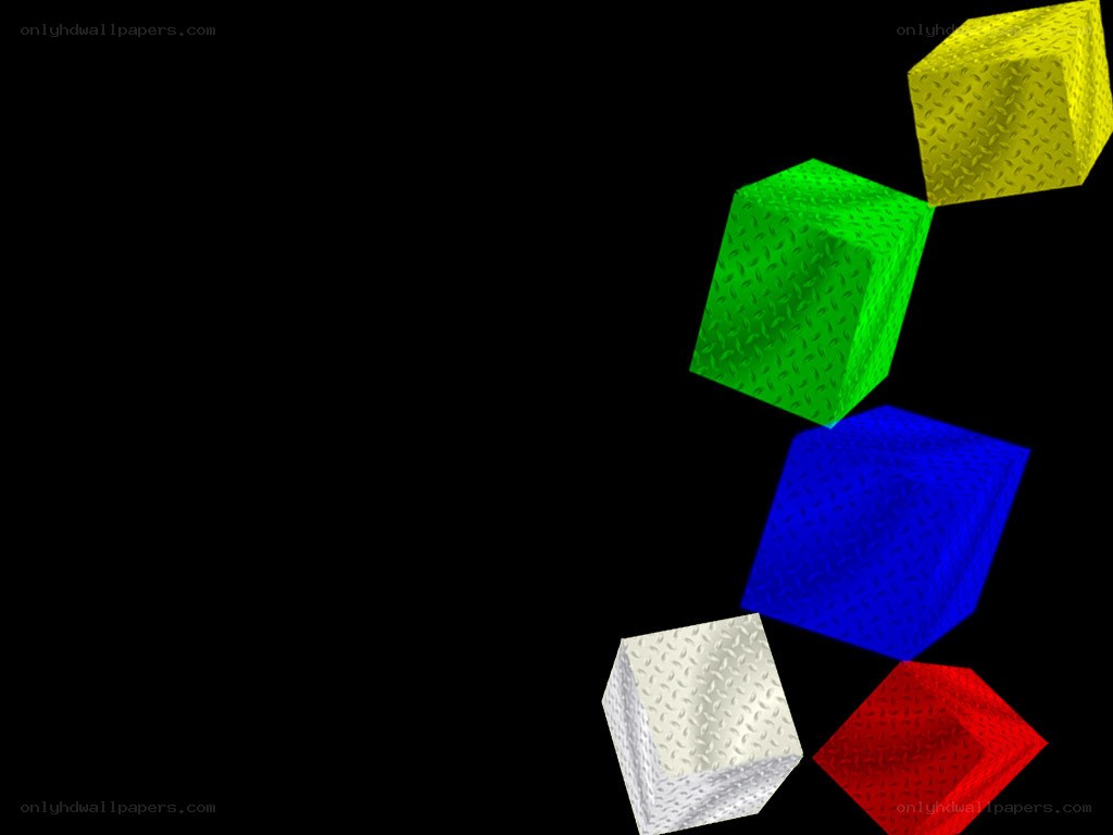 Colorful cubes on black background