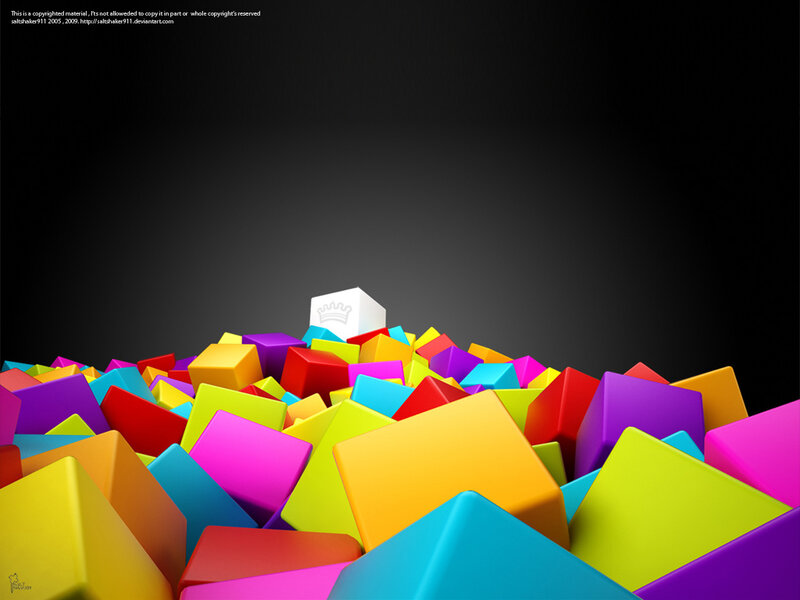 Colorful Cubes on Black