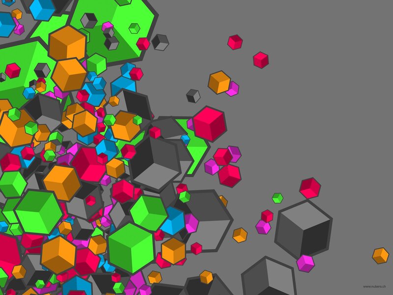 Colorful Cubes on Gray