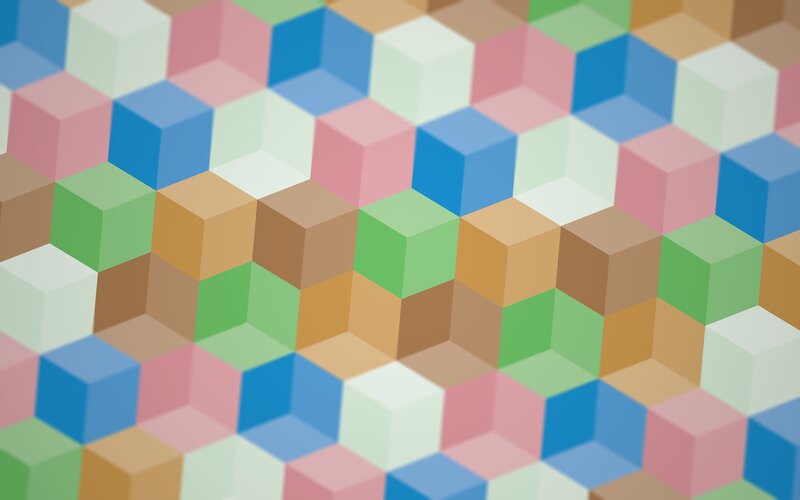 Colorful Cubes Pattern — Blue