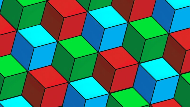 Colorful Cubes Pattern — Green