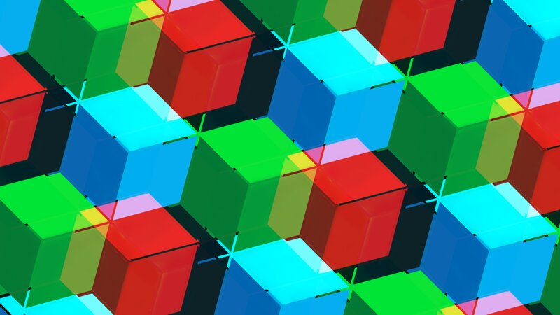 Colorful Cubes Pattern — Red