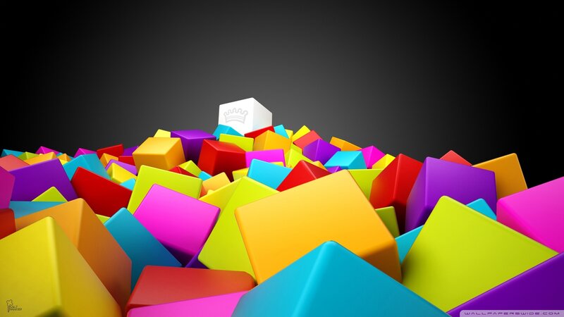 Colorful Cubes Pile — Yellow, Vibrant