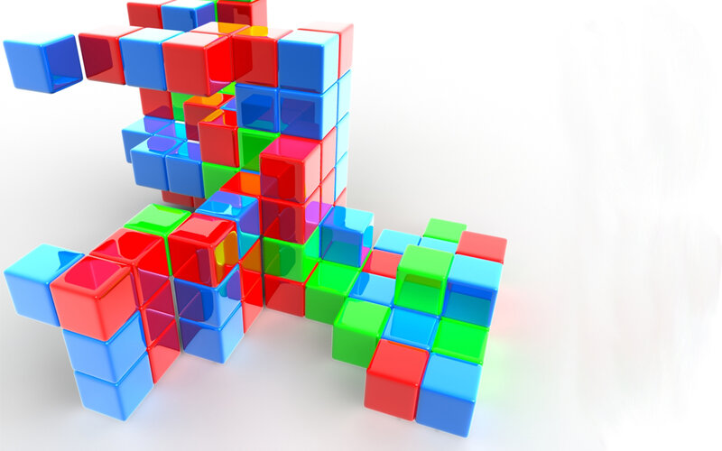 Colorful Cubes Structure — Red
