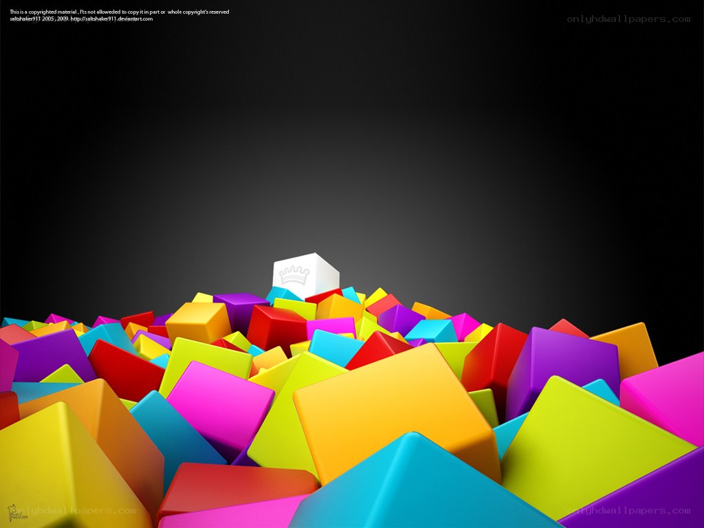 colorful cubes with crown