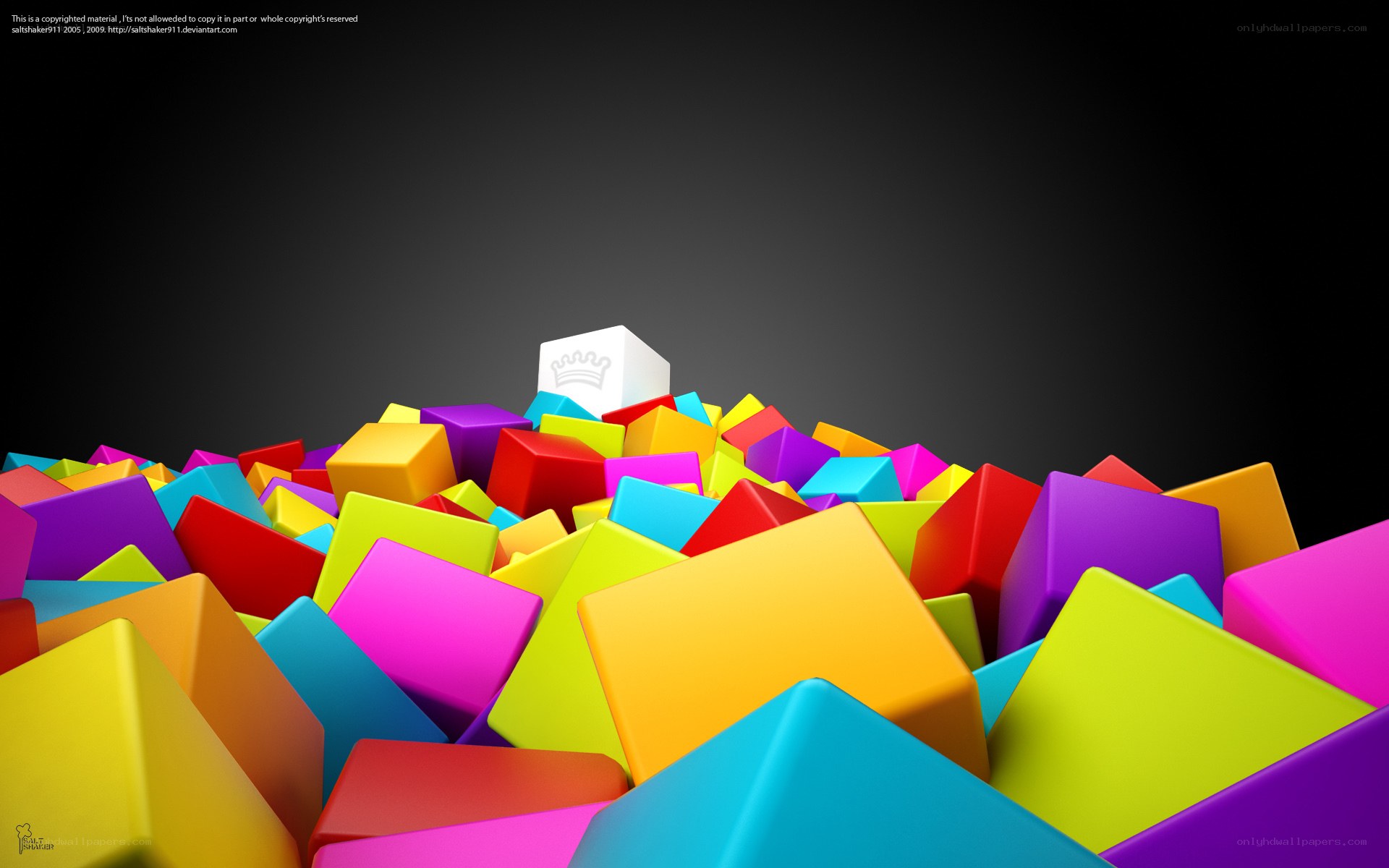 colorful cubes with crown
